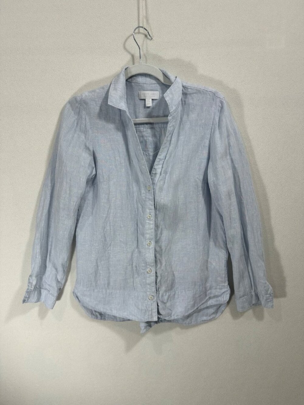 White Label by The White Company 100% Linen Blue Button Up Long Sleeve 6
